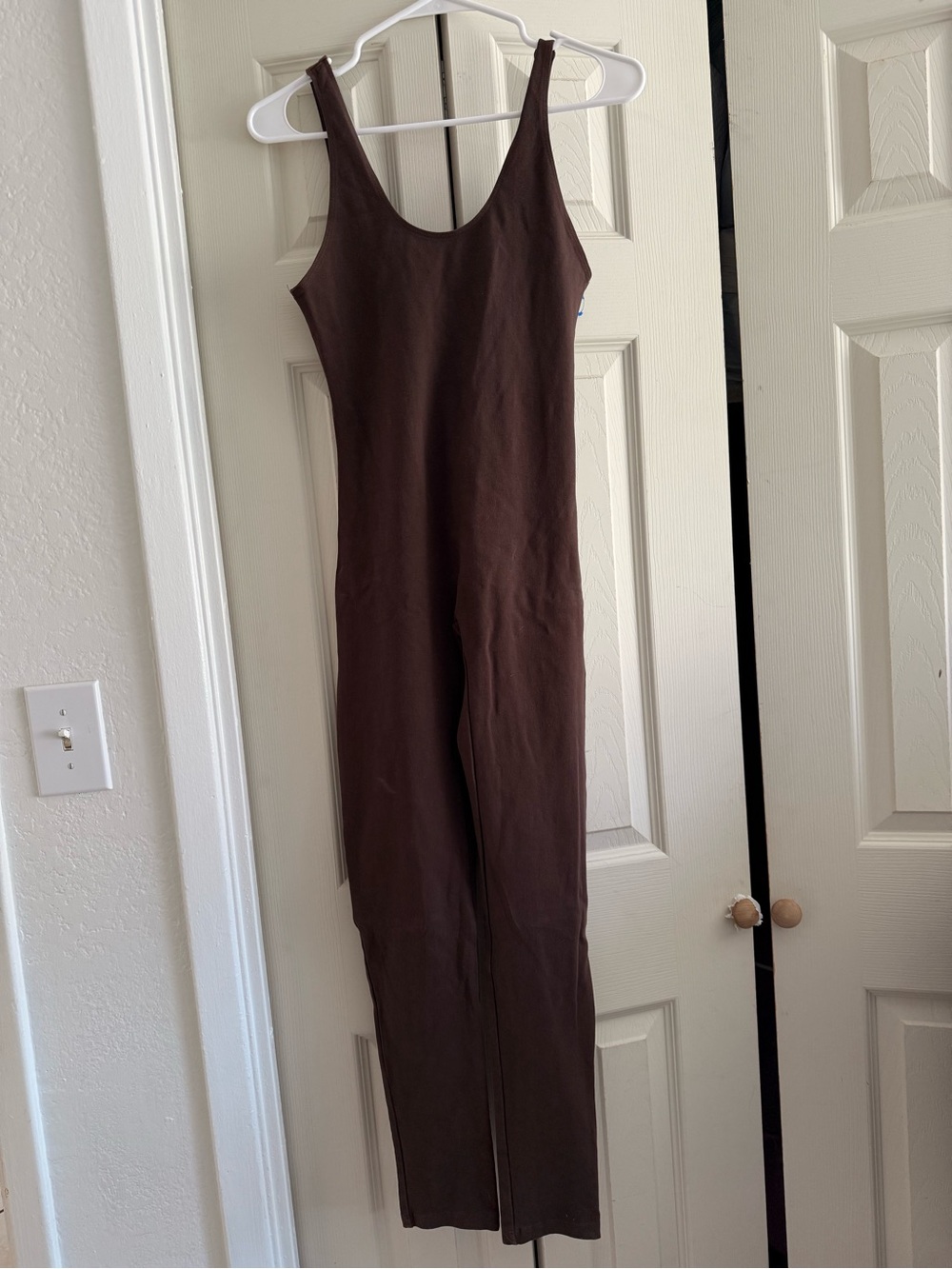 Women's Brown Sleeveless Ribbed Jumpsuit